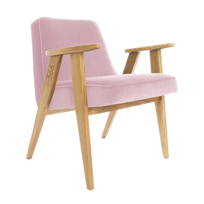 Fauteuil 366 Junior Velours rose poudré - 366 Concept