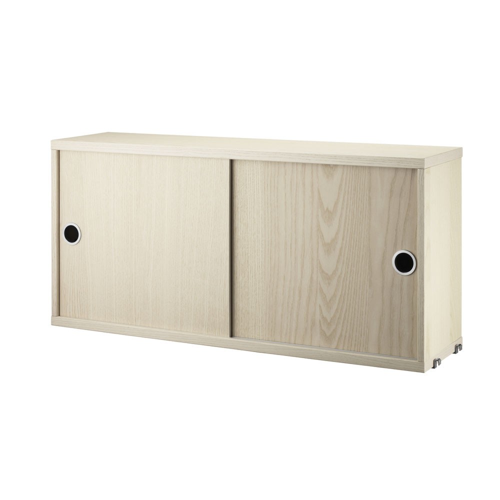 Ash Cabinet With Sliding Doors String System 