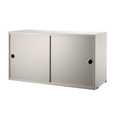 Cabinet avec portes coulissantes beige - Système String - String Furniture