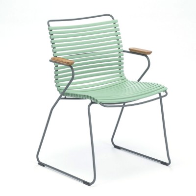 Chaise Click dusty green avec accoudoirs bambou - Houe