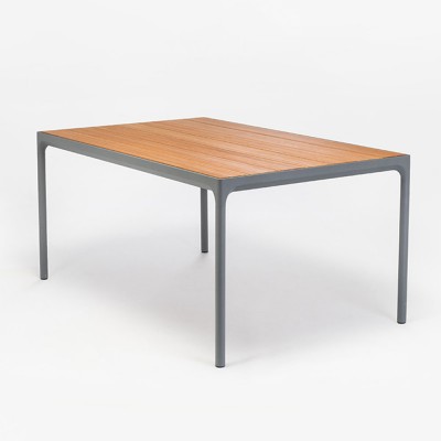 Table à manger Four 90x160cm gris & bambou - Houe