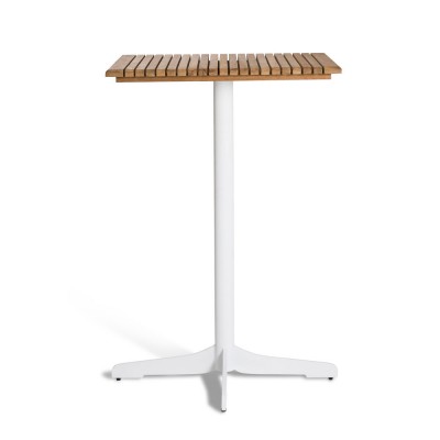 Table de bar Ceru 70x70 cm blanc/teck - Oasiq