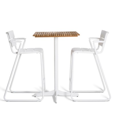 Ceru bar table 70x70cm white/teak
