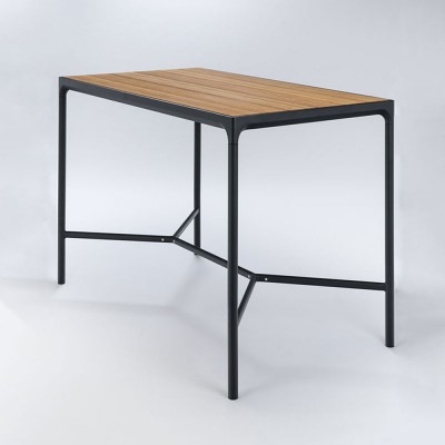 Table haute Four 90x160cm noir & bambou - Houe