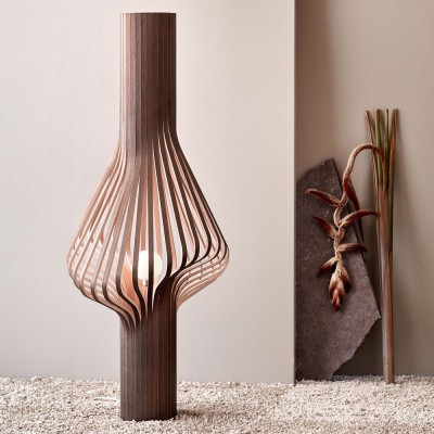 Lampe de sol Diva chêne fumé - Northern