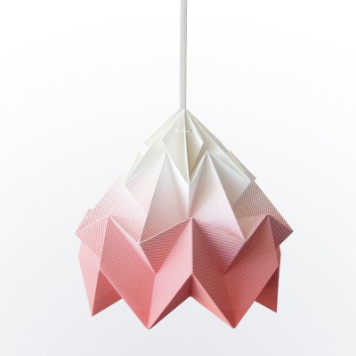 fotografie beweeglijkheid zwavel Origami hanglamp in verloop van koraal mottenpapier | Snowpuppe