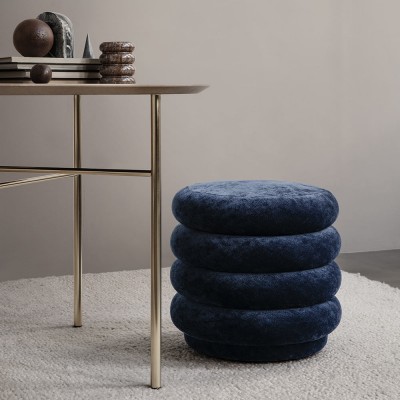 Pouf Round S océan velours - Ferm Living