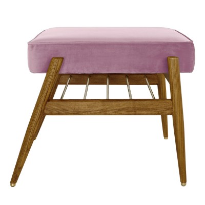 Repose-pieds Fox Velours rose poudré - 366 Concept