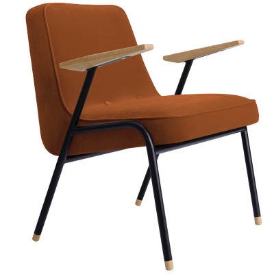 Fauteuil 366 Metal Velours rouge brique - 366 Concept