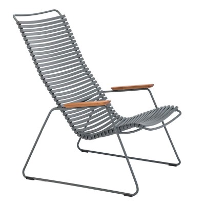 Chaise lounge Click gris foncé - Houe