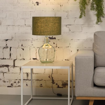 Lampe à poser Murano lin vert forêt S - Good & Mojo