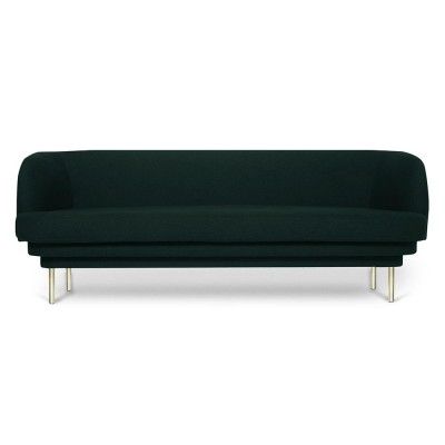 Canapé 3 places Cornice laiton & velours vert canard - ENOstudio