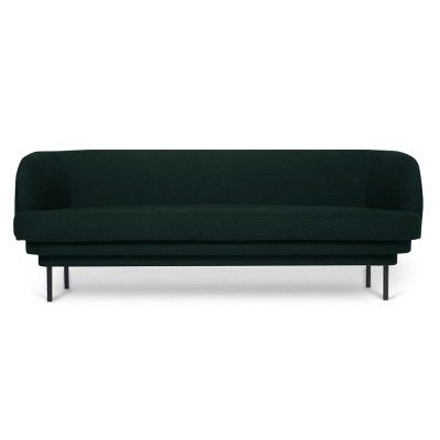 Canapé 3 places Cornice noir & velours vert canard - ENOstudio