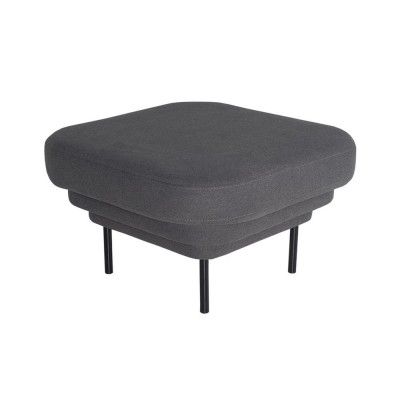 Ottoman Cornice noir & tissu gris - ENOstudio