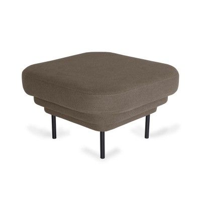 Ottoman Cornice noir & tissu beige - ENOstudio