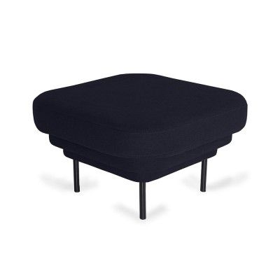 Ottoman Cornice noir & velours bleu nuit - ENOstudio