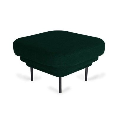 Ottoman Cornice noir & velours vert canard - ENOstudio