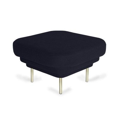Ottoman Cornice laiton & velours bleu nuit - ENOstudio
