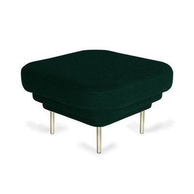 Ottoman Cornice laiton & velours vert canard - ENOstudio