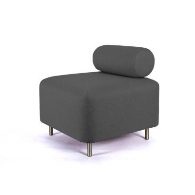 Ottoman Bovari velours gris - ENOstudio