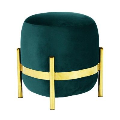 Pouf Vega laiton & vert canard - ENOstudio