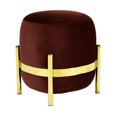 Pouf Vega laiton & bordeaux - ENOstudio