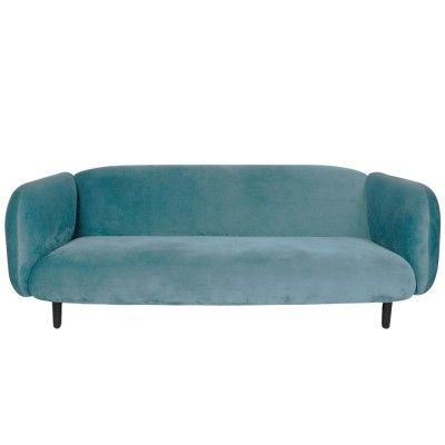 Canapé 3 places Moïra velours bleu ciel - ENOstudio