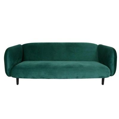 Canapé 3 places Moïra velours vert canard - ENOstudio