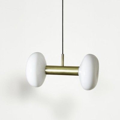 Suspension GAMBI TWO laiton & opale - ENOstudio