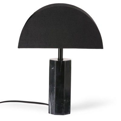Lampe à poser noir & marbre hexagonal - HKliving