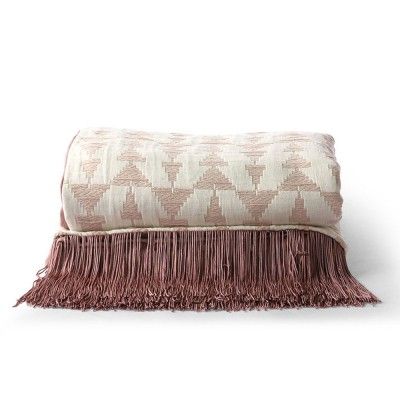 Couvre-lit jacquard blanc/nude - HKliving