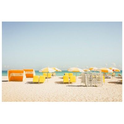 Affiche Miami Beach - fauteuils jaunes - David & David Studio