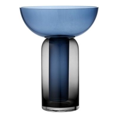 Vase Torus noir & bleu Ø25 x 33cm - AYTM
