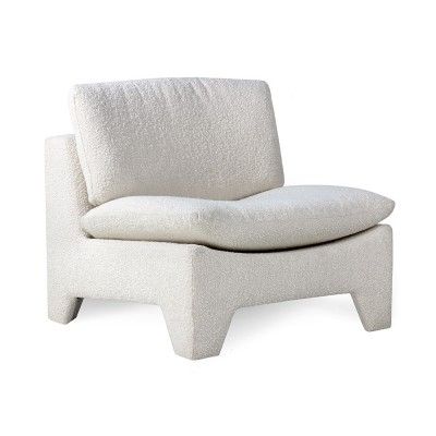 Fauteuil lounge Rétro crème bouclé - HKliving