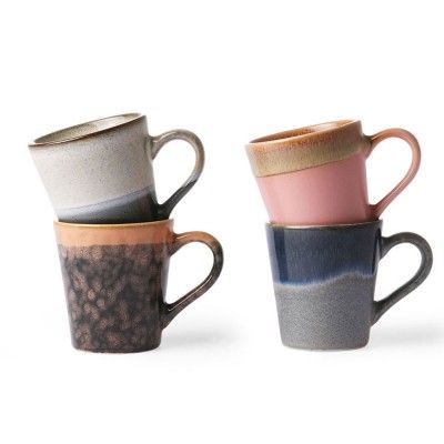 Tasse à Espresso en céramique 70's (lot de 4) - HKliving