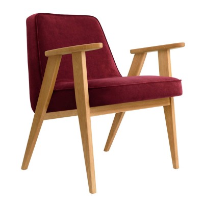 Fauteuil 366 Velours merlot - 366 Concept