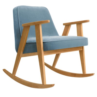 Rocking chair 366 Velours bleu ciel - 366 Concept