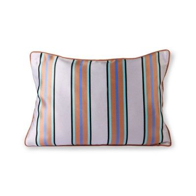 Coussin velours & satin orange/bleu 35 x 50 cm - HKliving