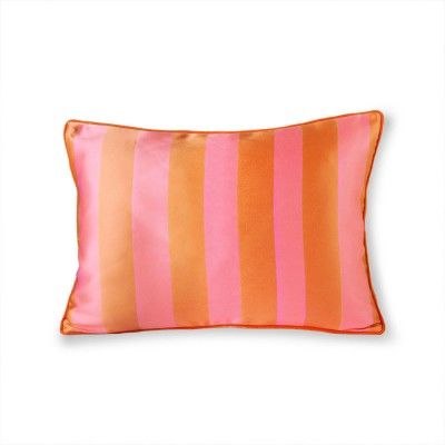 Coussin velours & satin orange/rose 35 x 50 cm - HKliving