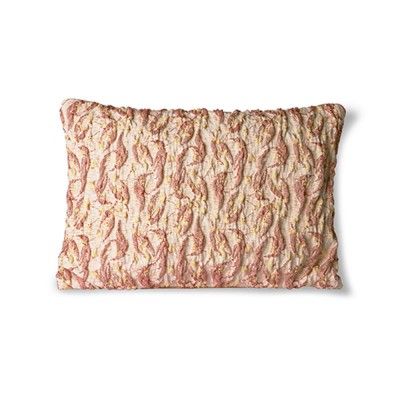 Coussin jacquard floral bordeaux/jaune - HKliving