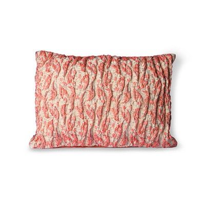 Coussin jacquard floral rouge/rose - HKliving