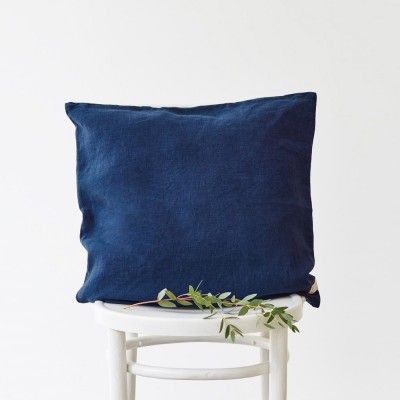Housse de coussin en lin Navy - Linen Tales