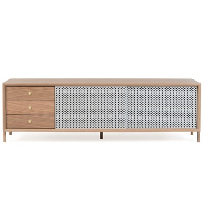 Buffet Gabin 162cm chêne avec tiroir gris clair - Hartô