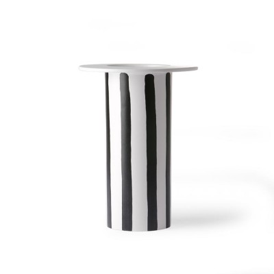 Vase en céramique rayé noir et blanc - HKliving