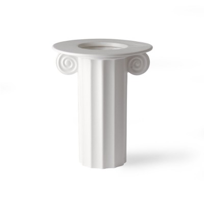 Vase grec en céramique blanc B - HKliving