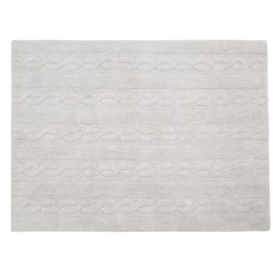 Tapis lavable Braids Pearl gris M - Lorena Canals