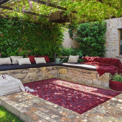Tapis lavable Terre Savannah rouge - Lorena Canals