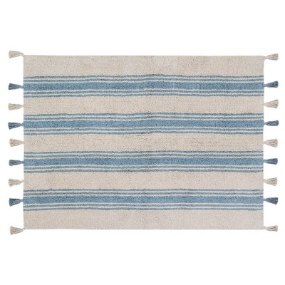Tapis lavable rayures bleues Nil - Lorena Canals