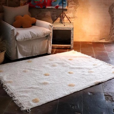 Alfombra Lavable Bubbly Olive - Natural Lorena Canals