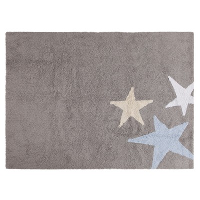 Tapis lavable Three Stars bleu & gris - Lorena Canals
